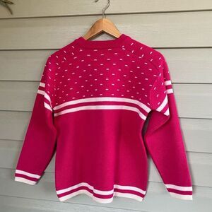 PROFILE Vintage SKI sweater 80s Pink Kidcore gorpcore sz M RARE MINT
